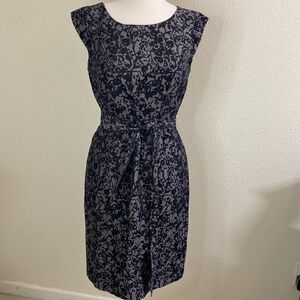 Banana Republic Black Sheath Jacquard Capped Sleeve Dress 4